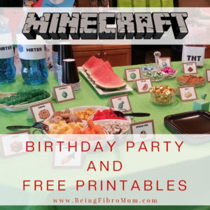 #Minecraft birthday party and free #printables #minecraftbirthday #minecraftprintables #beingfibromom