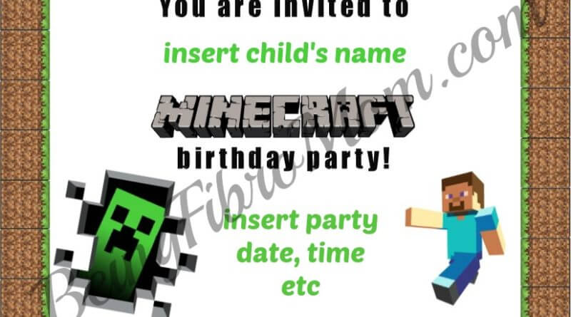 DIY Minecraft Birthday Printables #minecraft #minecraftbirthday #beingfibromom