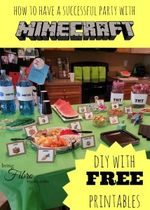DIY Minecraft party instructions with FREE party printables #Minecraft #Minecraftprintables #Minecraftparty