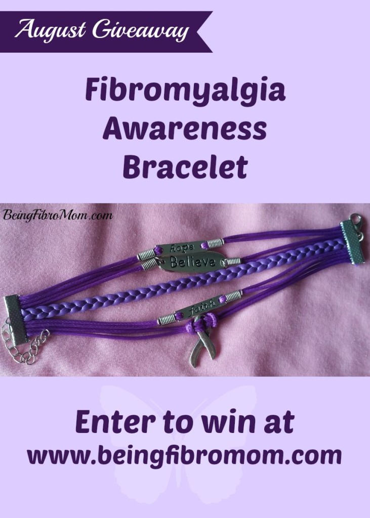 August giveaway - Fibromyalgia awareness bracelet #fibromyalgia #bracelet #fibromyalgiabracelet