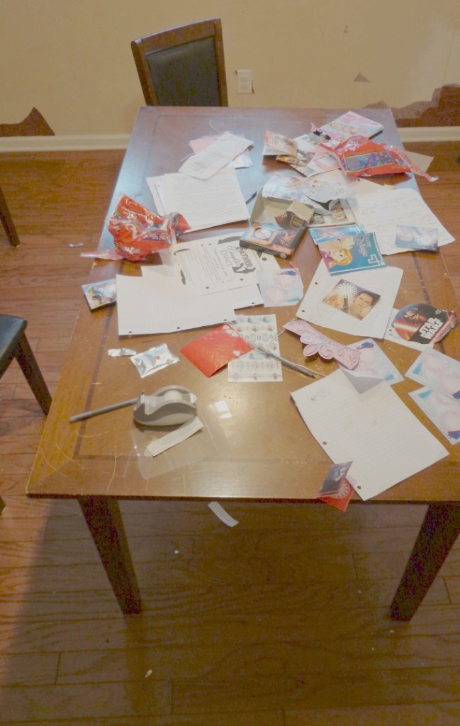 war zone of Valentine's Day cards