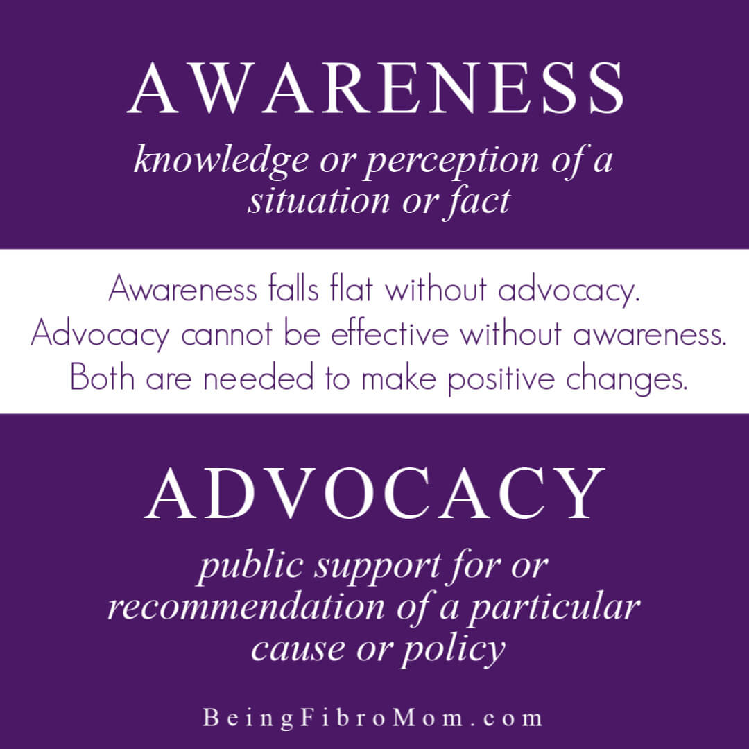 awareness and advocacy for fibromyalgia are equally important #fibromyalgia #advocacymatters
